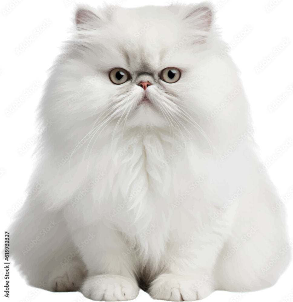 persian cat figure body style white background. persian cat figure body style white background.
