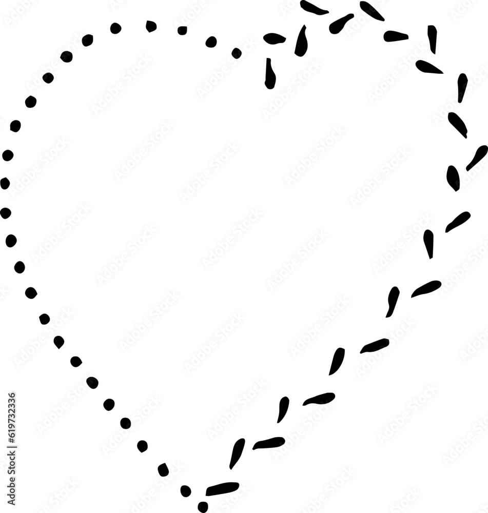Cute illustration in the form of a lonely heart, hand-drawn. Illustration in vector Cute illustration in the form of a lonely heart, hand-drawn. Illustration in vector