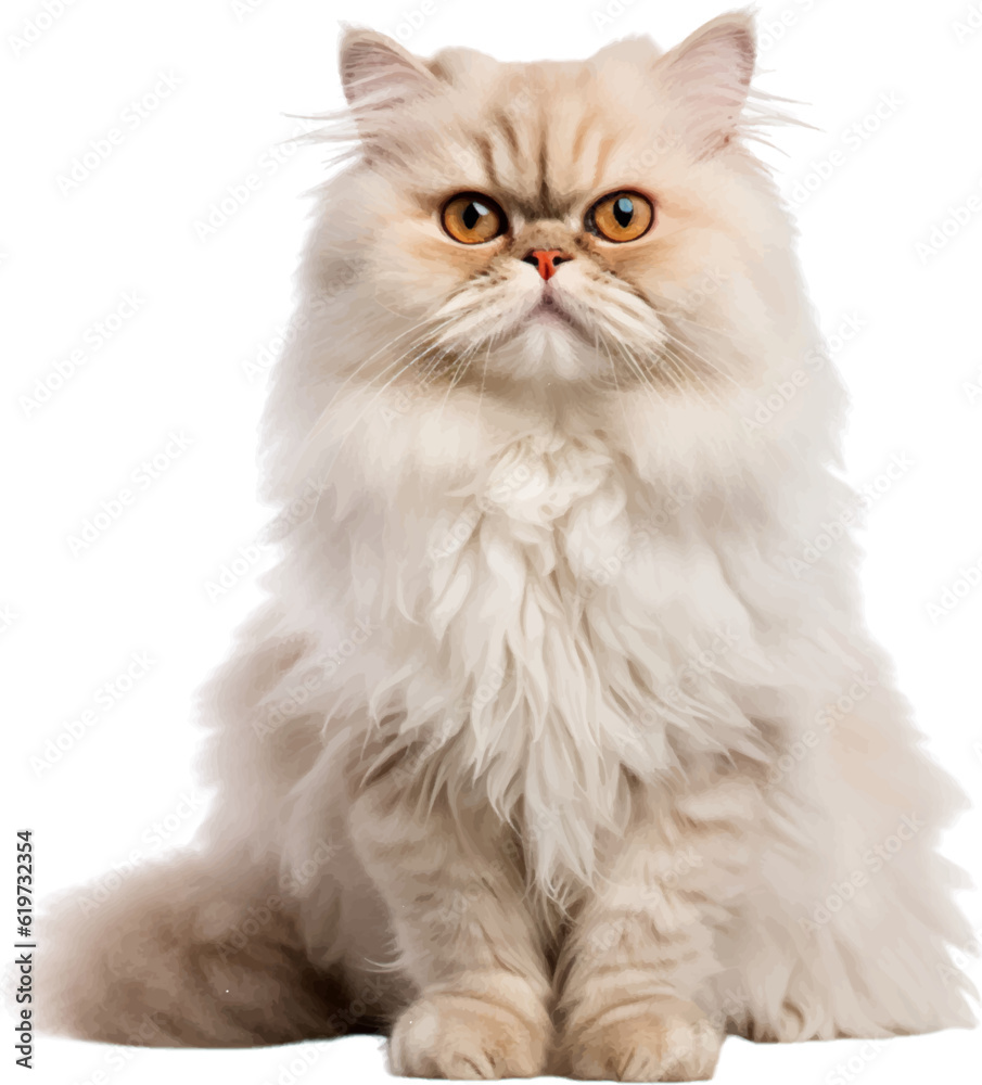 persian cat figure body style white background. persian cat figure body style white background.