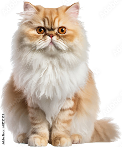 persian cat figure body style white background.