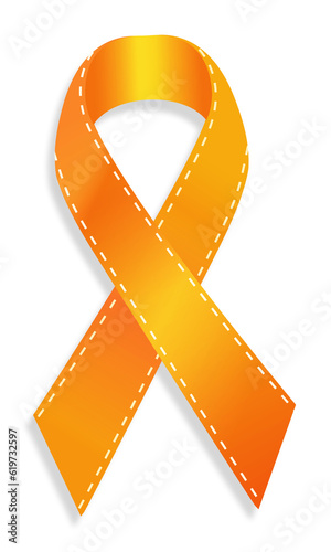 Ribbon symbol of the fight against childhood cancer - PNG and JPG transparent background