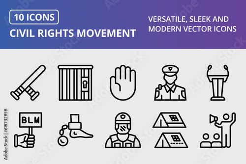 Vector Civil Rights Movement Icon Set
