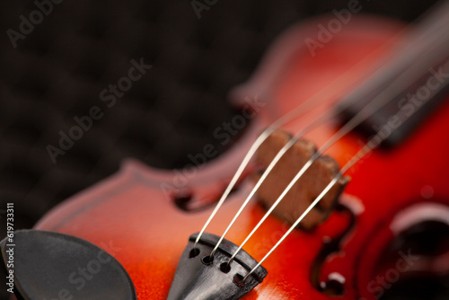 Classic violin on black background.
