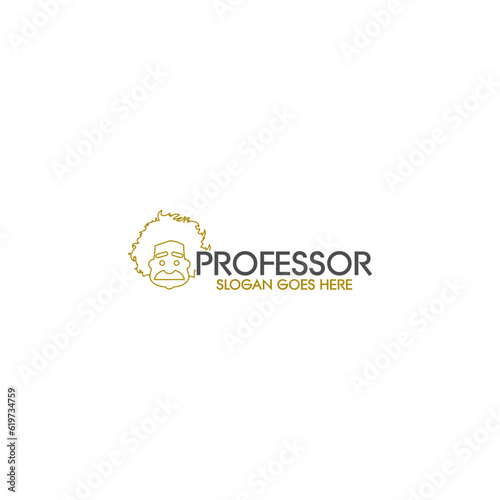 Professor Scientist  Logo Template Isolated on white background