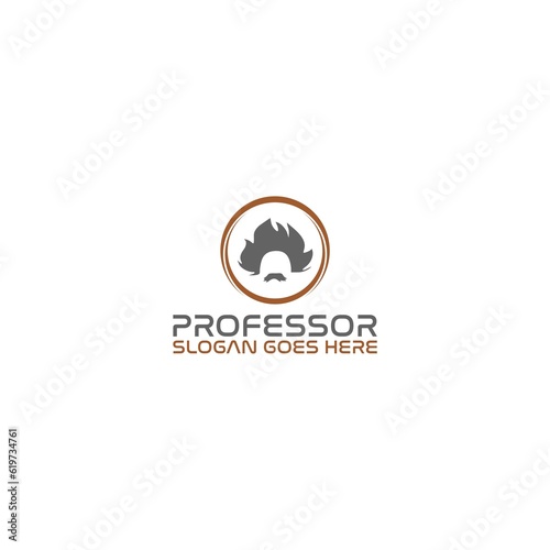 Professor Scientist Logo Template Isolated on white background