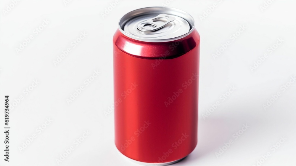AI-generated illustration of An isolated aluminum can on a white background AI-generated illustration of An isolated aluminum can on a white background