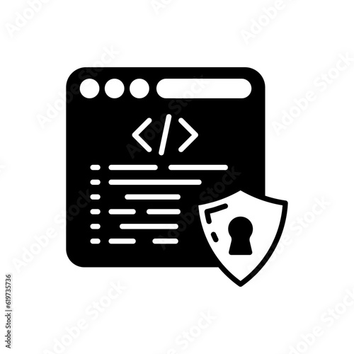 Secure coding icon in vector. Illustration
