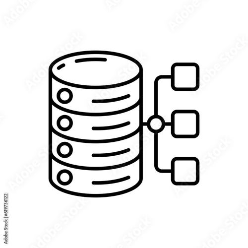 Database design icon in vector. Illustration