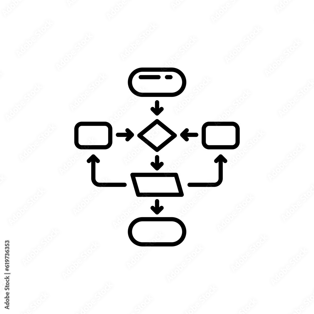 Algorithm icon in vector. Illustration