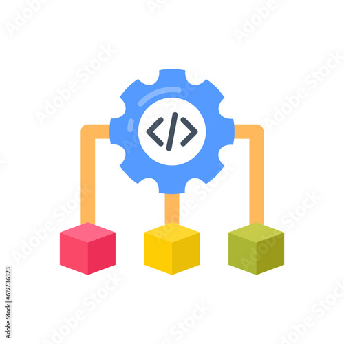 REST API design icon in vector. Illustration