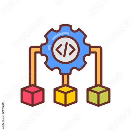 REST API design icon in vector. Illustration