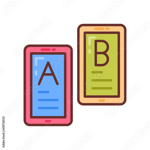 AB Testing icon in vector. Illustration