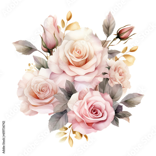 Pink Flowers Watercolor Clip Art, Watercolor Illustration, Flowers Sublimation Design, Flowers Clip Art. © TasaDigital
