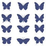 set, silhouette butterfly
