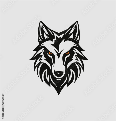 wolf head logo simple and modern design, animal icon wolf vector template