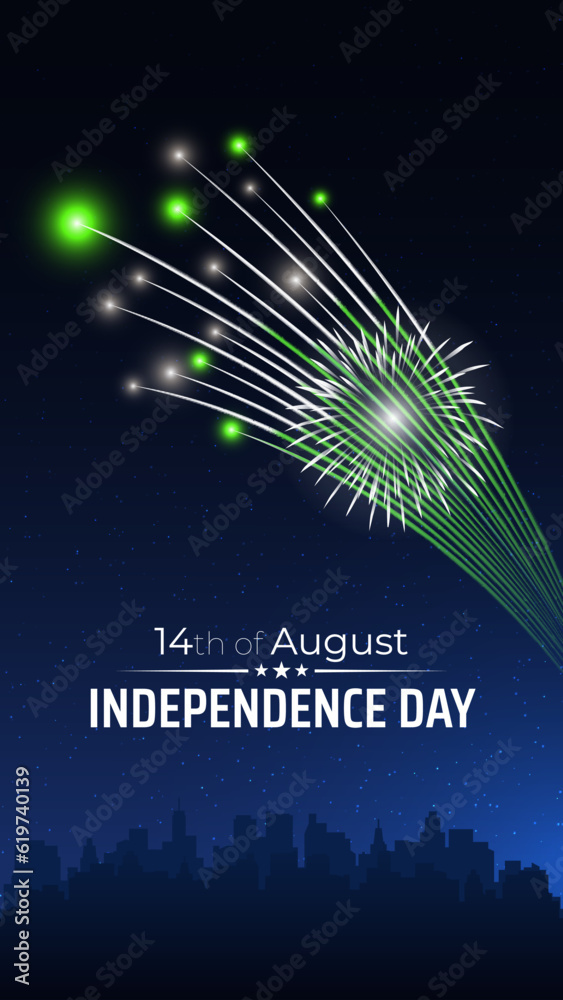 August 14 pakistan independence day vector template with pakistani