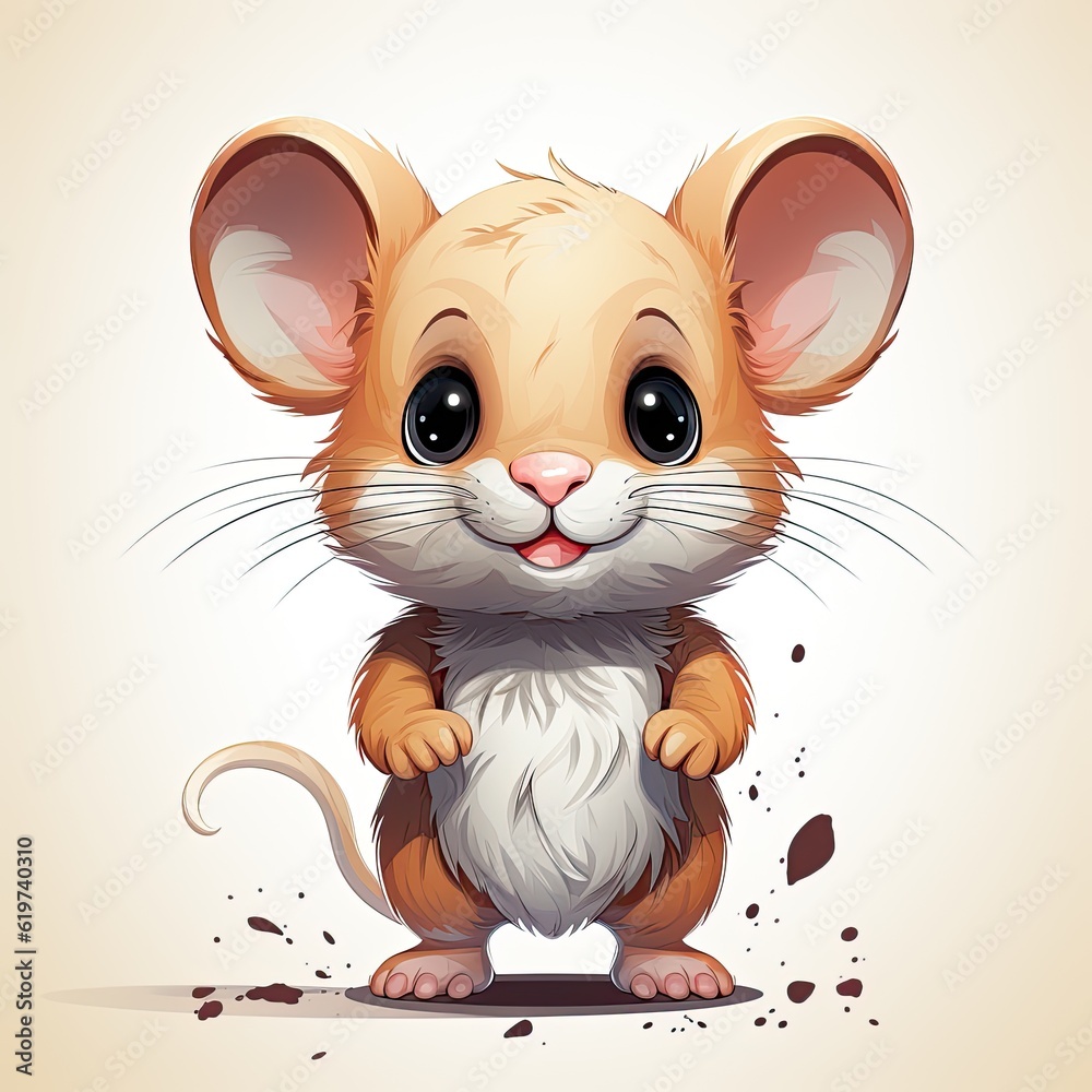 cute little mouse illustration - character design created using generative AI tools cute little mouse illustration - character design created using generative AI tools