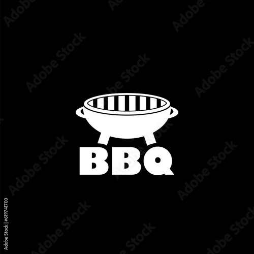 BBQ icon isolated on black background