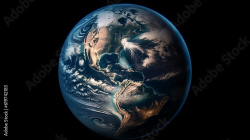 Fototapeta Naklejka Na Ścianę i Meble -  AI generated illustration of planet Earth in space