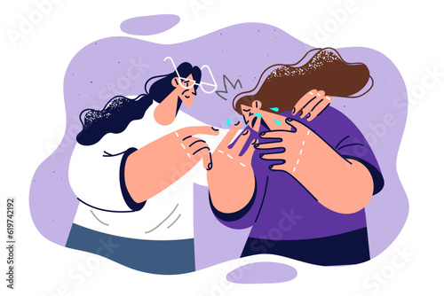 Crying woman at reception psychoanalyst listening to patient and helping to get rid mental disorder