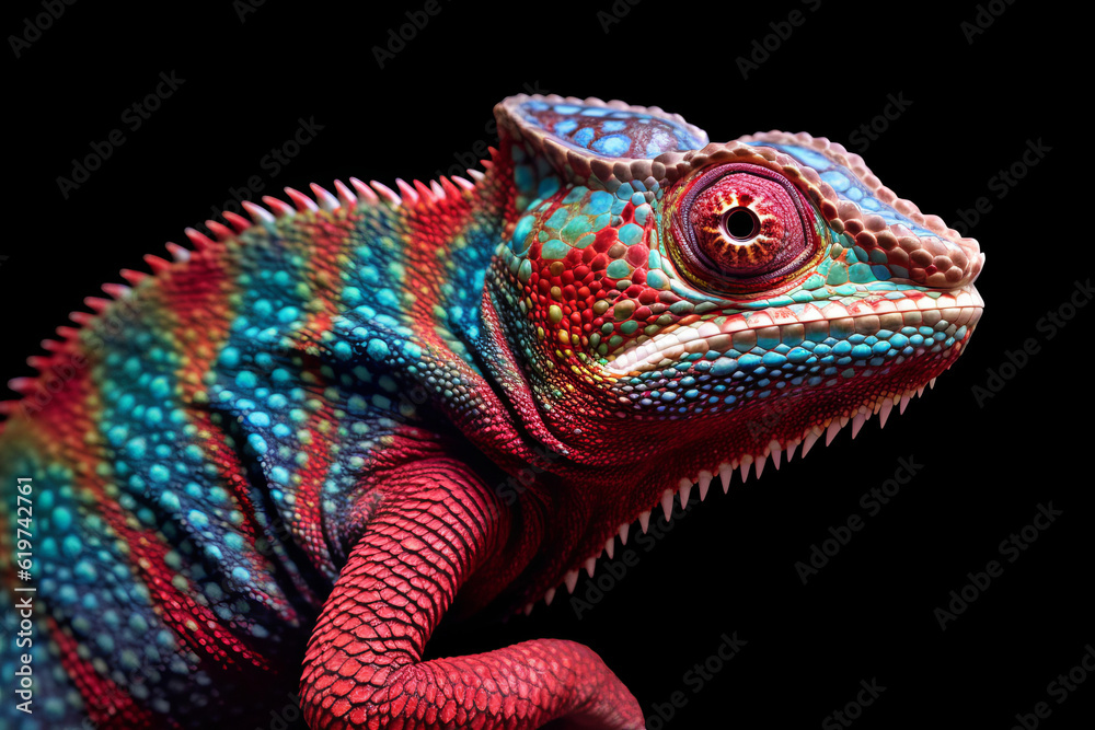 Fototapeta premium closeup of colourful chameleon