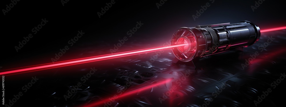 Closeup of laser equipment for lasershow in club, disco, nightclub or on a festival, with colorful laser beams rays, in the dark black night (Generative Ai) Closeup of laser equipment for lasershow in club, disco, nightclub or on a festival, with colorful laser beams rays, in the dark black night (Generative Ai)
