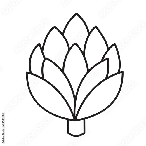 Artichoke vegetable vector icon illustration isolated on square white background. Simple flat cartoon vegetable healthy natural food ingredients drawing.