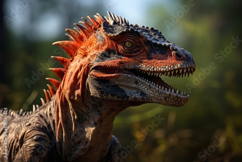 Close-Up of Carnotaurus  Natural light  Generative AI