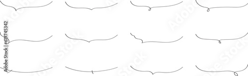かわいい手書きの下線ふきだしセット  フキダシ　吹出し　吹き出し　ベクター　黒　Hand drawn simple black vector speech bubble set
