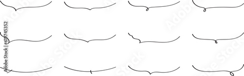 かわいい手書きの下線ふきだしセット  フキダシ　吹出し　吹き出し　ベクター　黒　Hand drawn simple black vector speech bubble set