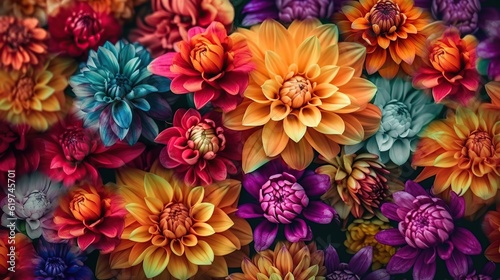 Colorful beautiful flowers background blossom floral bou
