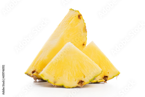 ripe pineapple isolated. Bright pineapple in minimal style. Fresh pineapples. Tropical fruits. Vegetarianism. Summer fruits. 