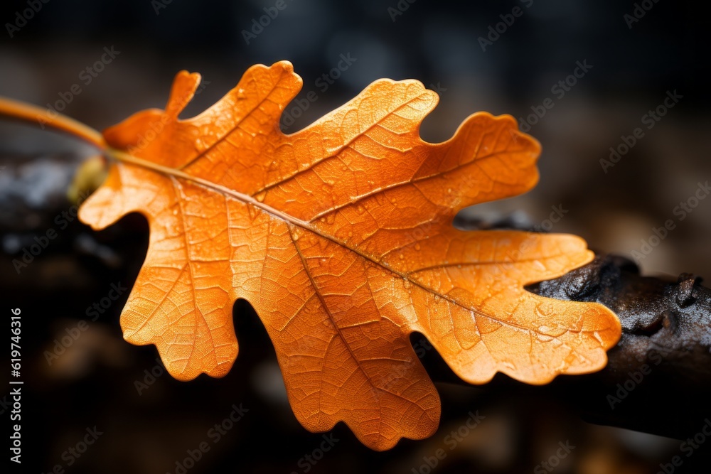 Photograph Of Orange Leaf Natural Light, Generative AI