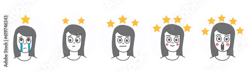Feedback or rating scale with people avatar set icon set,review and rating vector avatar set cartoon style vector set.
