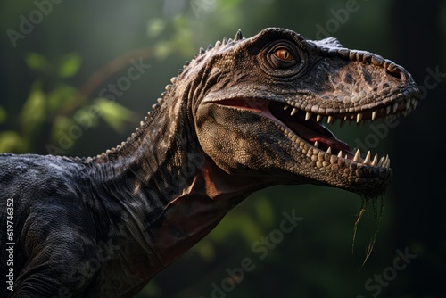 Close-Up of Daspletosaurus, Natural light, Generative AI © Giantdesign