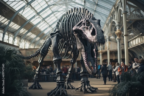 Close-Up of Diplodocus at the Museum, Natural light, Generative AI © Giantdesign