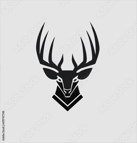 simple and modern deer head logo design, deer animal icon vector template