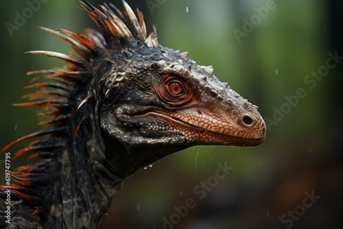 Close-Up of Dromaeosaurus  Natural light  Generative AI