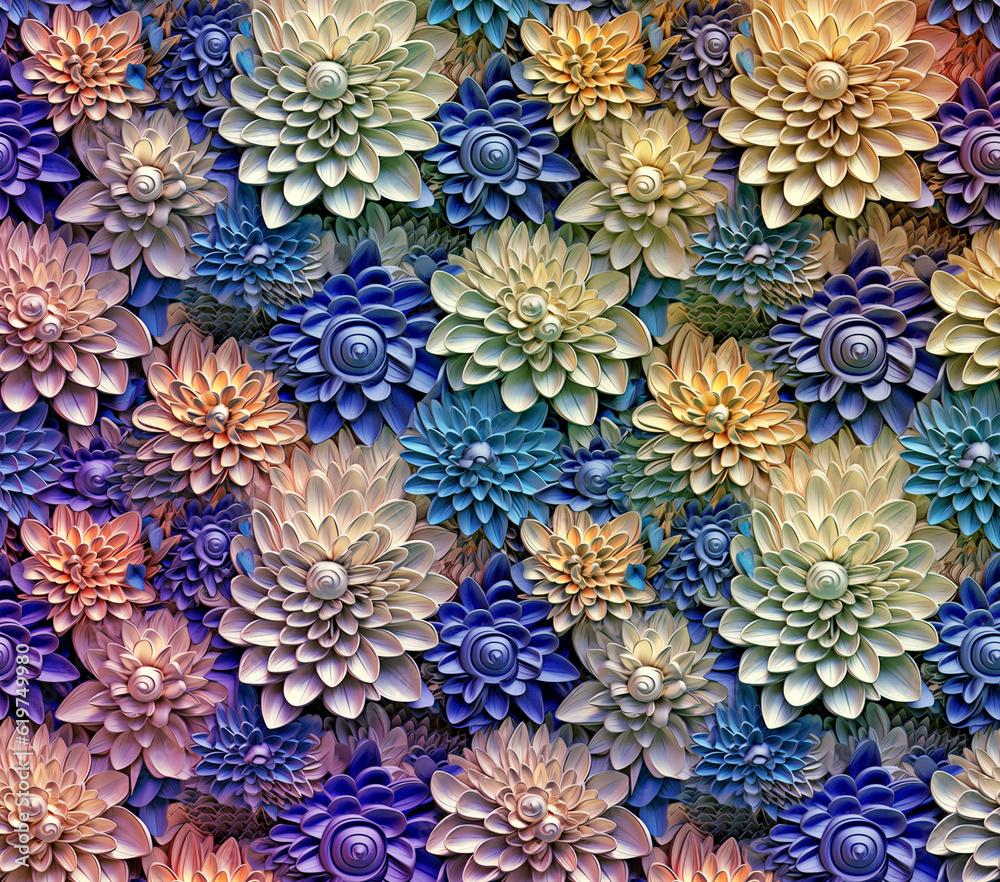3D Flower Seamless Pattern 3D Flower Seamless Pattern