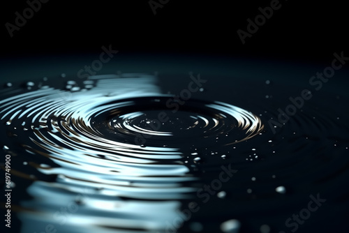 Mesmerizing water droplet on the artistic surface. Generative AI