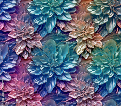 3D Flower Seamless Pattern