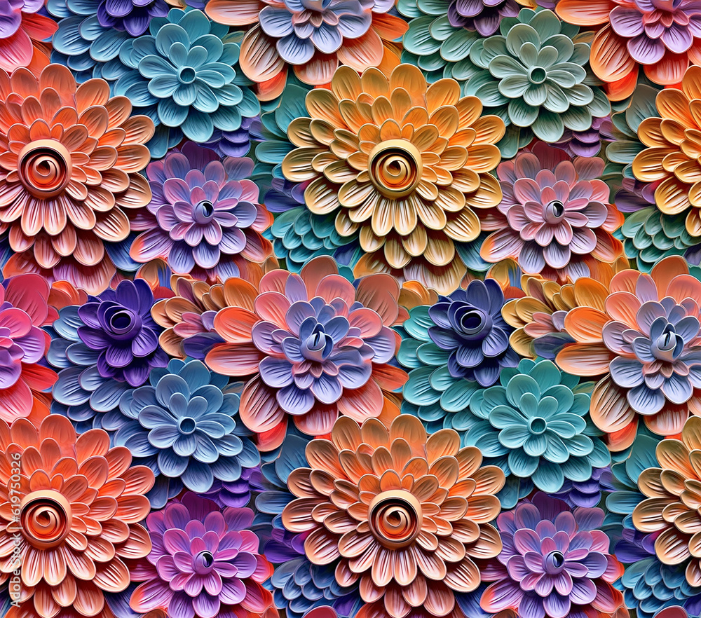 3D Flower Seamless Pattern 3D Flower Seamless Pattern