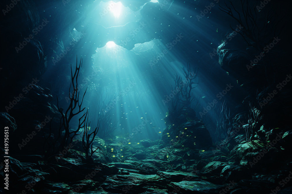 an underwater dive site, complete with a realistic backdrop, immersive sound effects, and