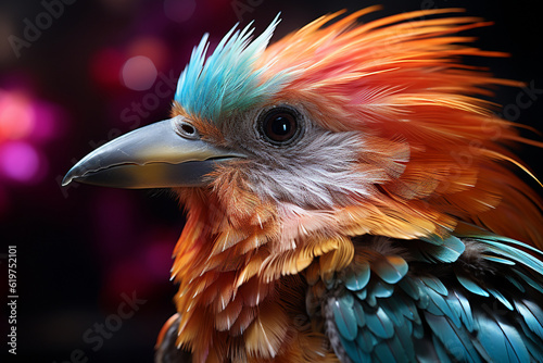 Close-up of a hummingbird's delicate feathers, macro, image should convey agility Wallpaper Generative AI © Катерина Євтехова