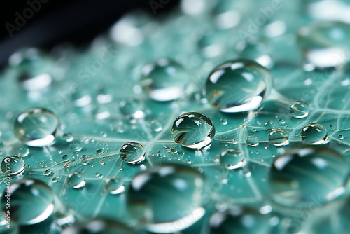 Dewdrops on a spider's silk thread, macro, image should convey delicacy Wallpaper Generative AI