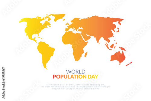 Fototapeta Naklejka Na Ścianę i Meble -  Concept or composition of World Population Day, July 11th, we are reminded of the importance of understanding global population. banner design
