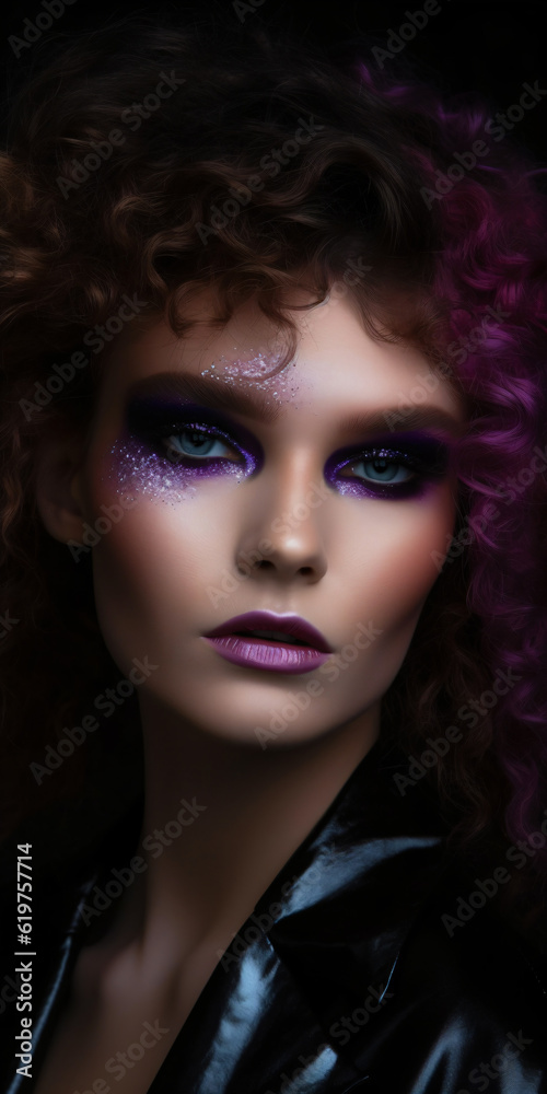 Obraz premium woman from the eighties, fictional person made with generative ai