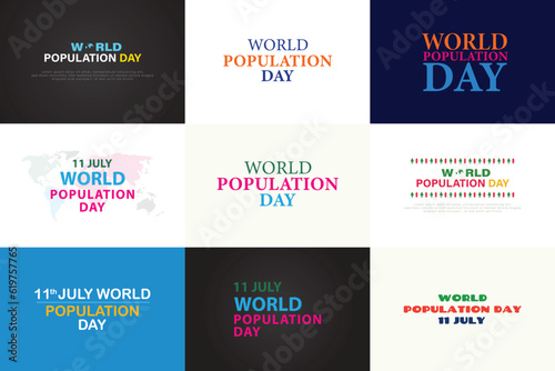 World Population Day text font design 11th july , social media post text design