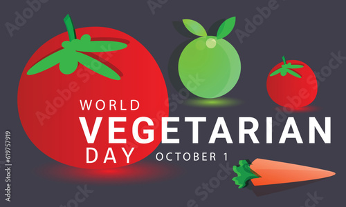 World Vegetarian day. background, banner, card, poster, template. Vector illustration.