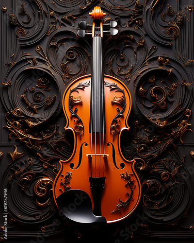 violin on black background